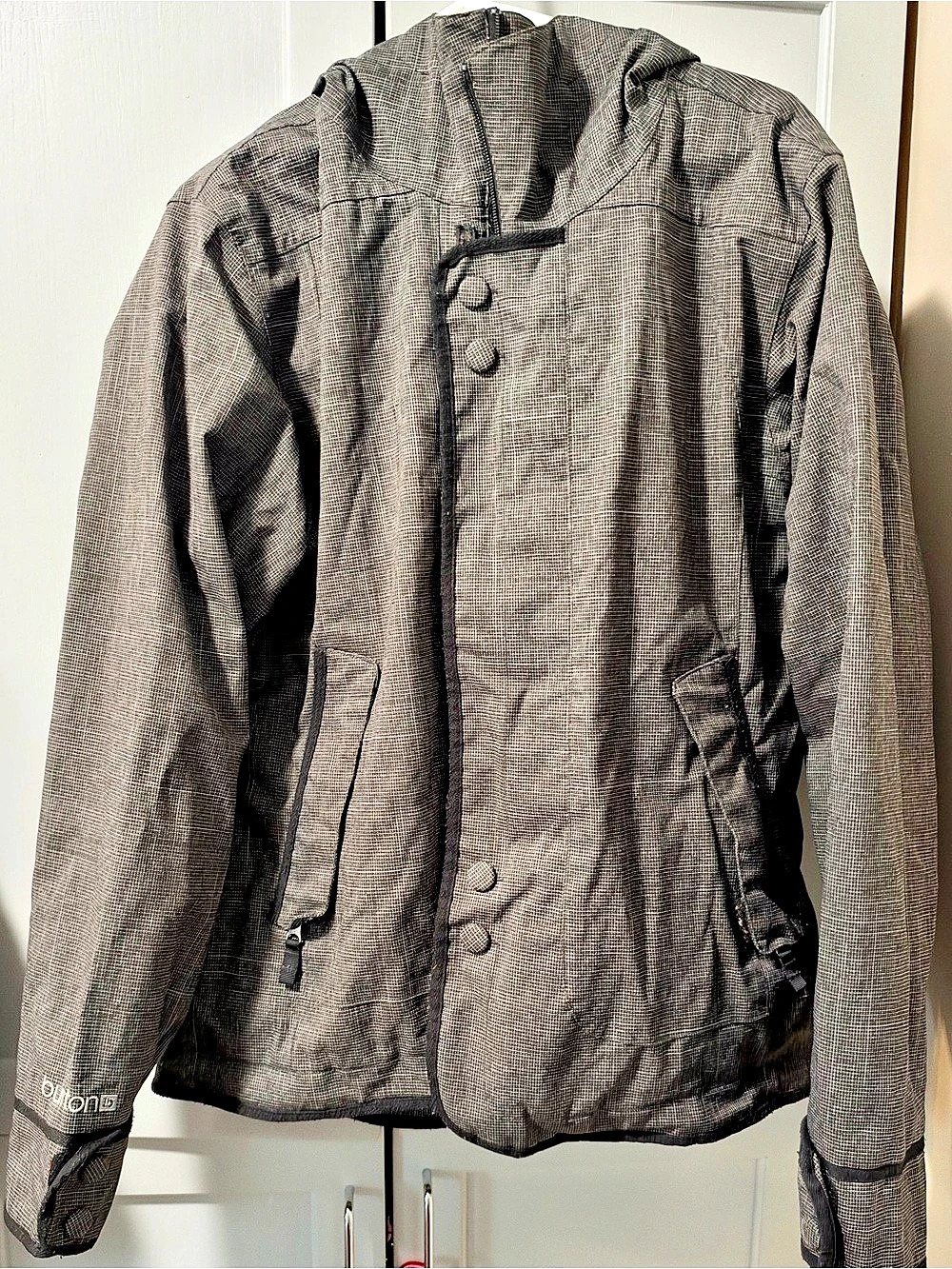 Burton Gray Checkered Hooded Jacket